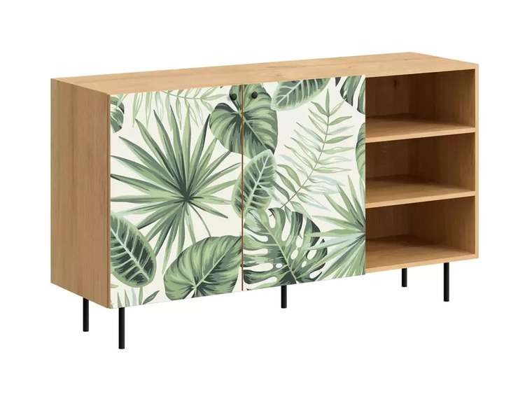 Комод Frida с принтом Monstera на металлических ножках