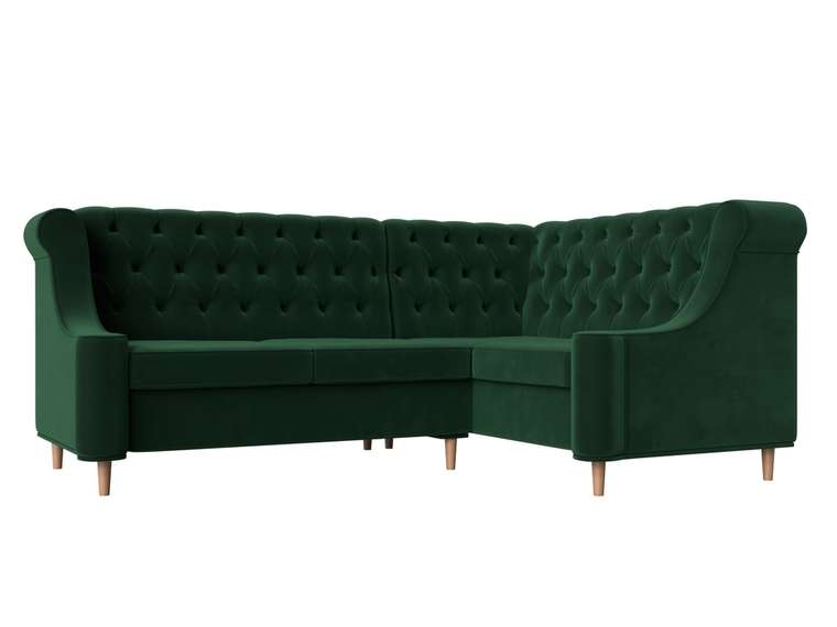 Угловой диван Бронкс зеленого цвета правый угол  