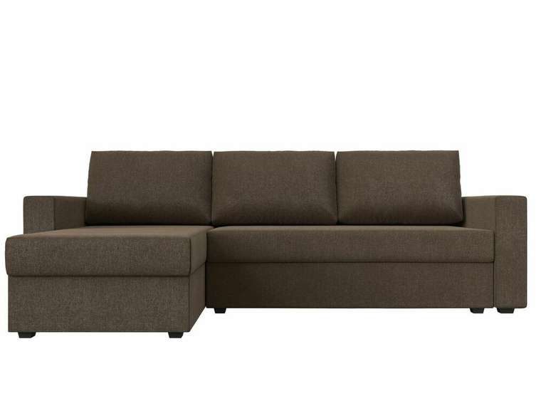 Угловой диван-кровать Траумберг Лайт коричневого цвета левый угол