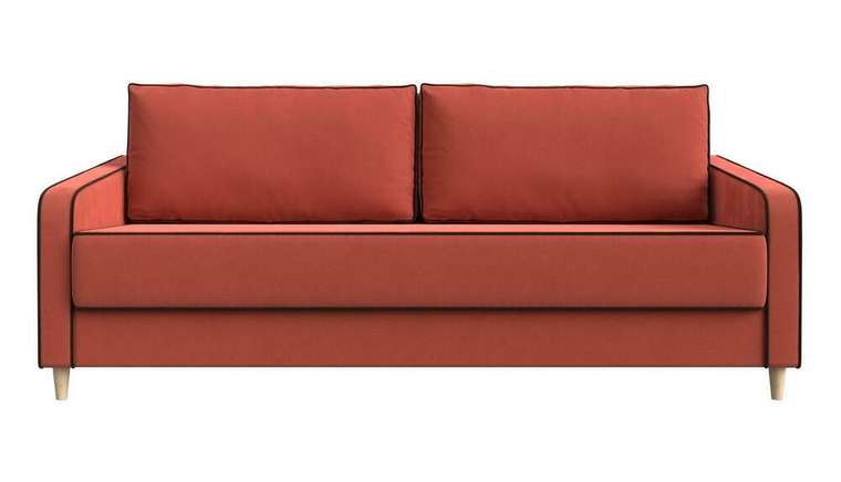 Прямой диван-кровать Варшава кораллового цвета