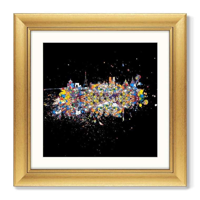 Репродукция картины Париж оптимистическая абстракция на черном фоне 2016 г.