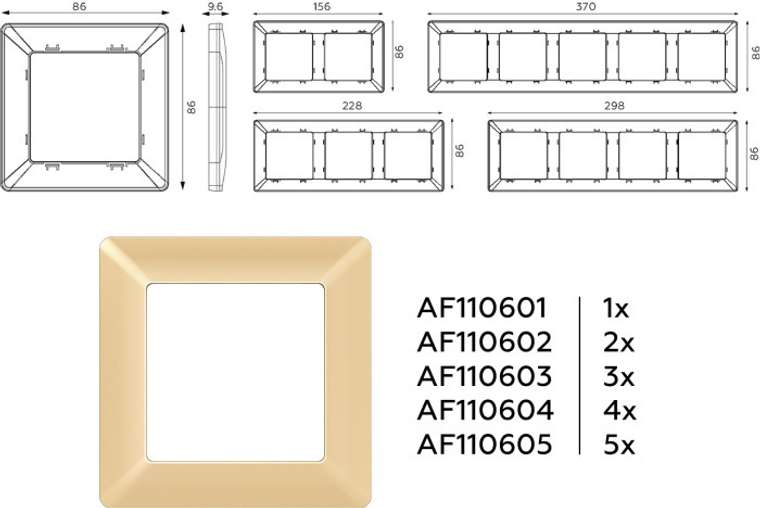 Рамка Ambrella Volt ALFA Line (Шампань) 4-ая AF110604