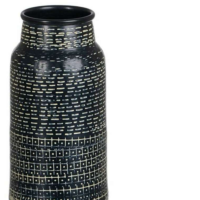 Ваза Чёрный Алюминий 9 x 9 x 35,5 cm