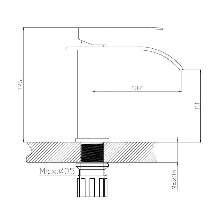 Смеситель для раковины Haiba HB12815, сталь