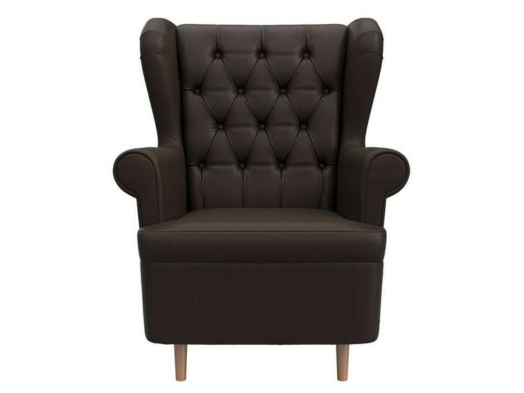 Кресло Торин Люкс темно-коричневого цвета (экокожа)