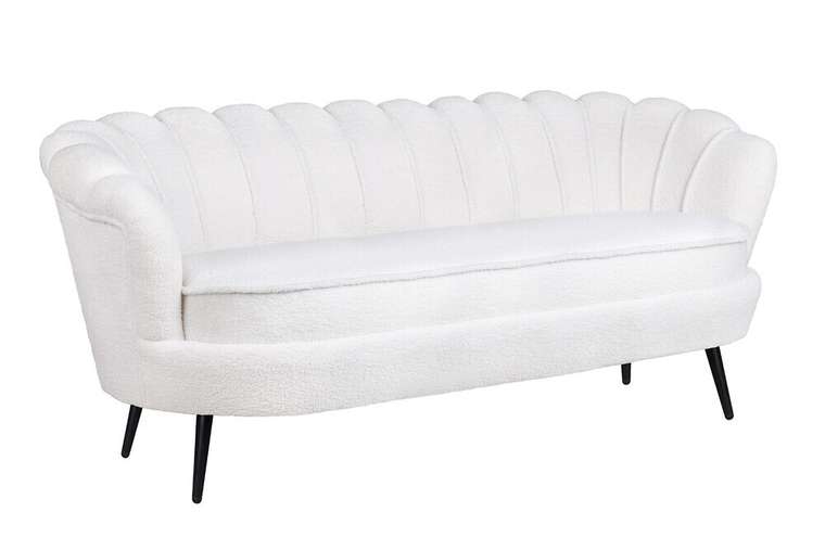 Диван-ракушка Pearl Triple Boucle белого цвета