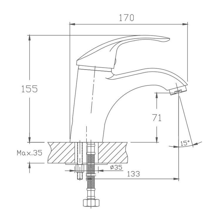 Смеситель для раковины Haiba HB1021, хром