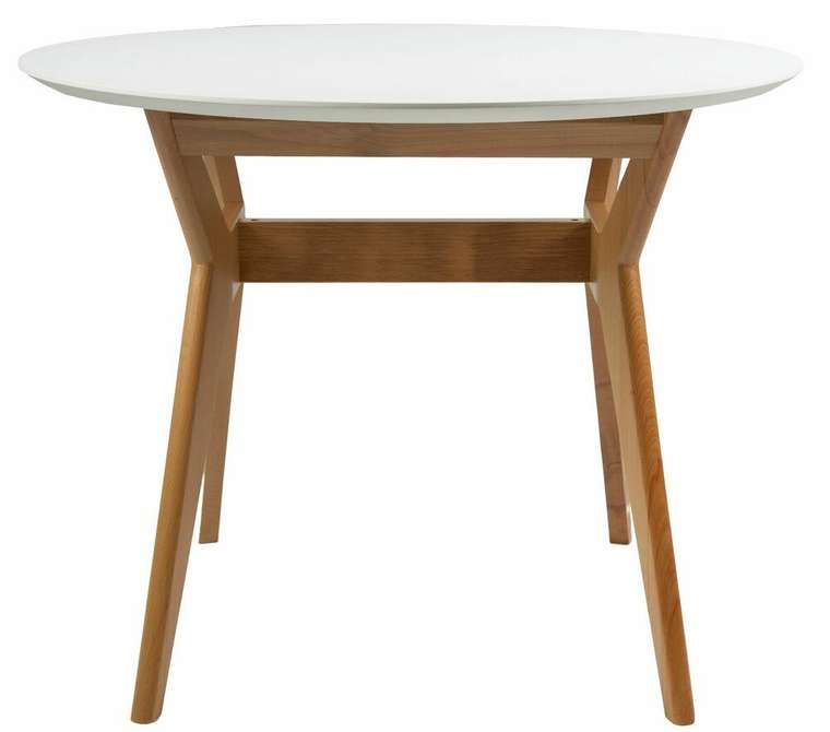 Стол обеденный Нарвик D96 бело-коричневого цвета