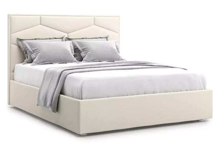 Кровать Premium Milana 4 160х200 светло-бежевого цвета с подъемным механизмом