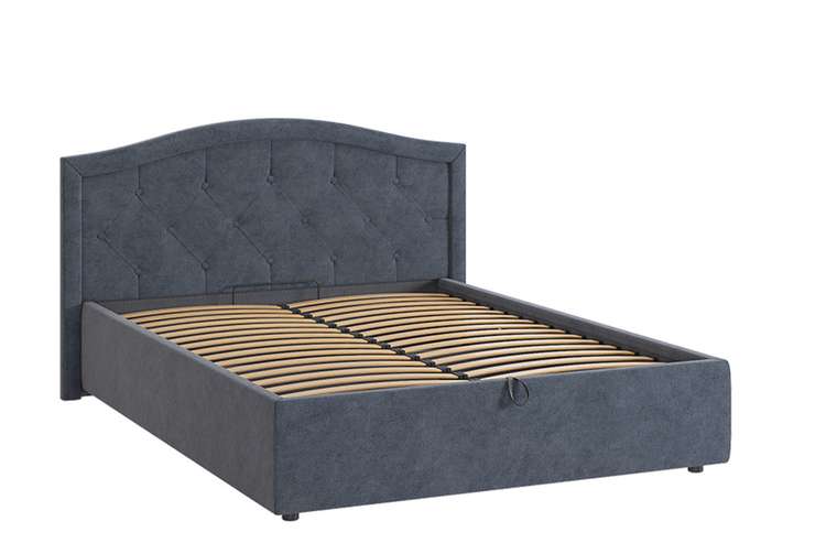 Кровать Верона 2 140х200 темно-синего цвета с подъемным механизмом 