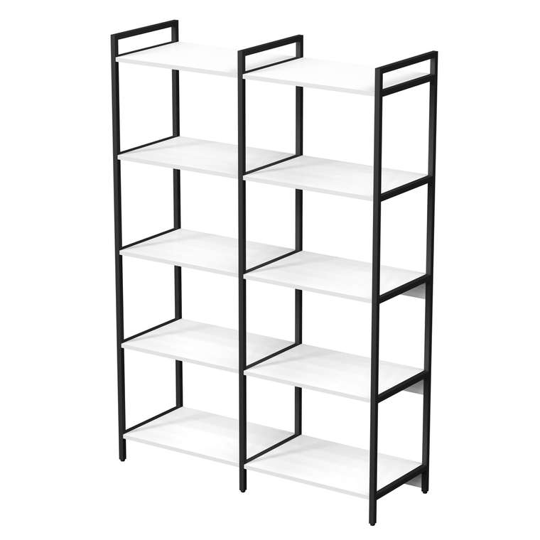 Стеллаж 10ССД.5.600 средний двойной 5 полок белого цвета