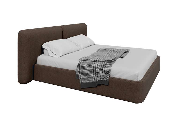 Кровать двуспальная Hub Soft 180х200 темно-коричневого цвета с подъемным механизмом