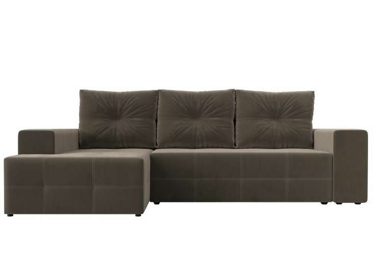 Угловой диван-кровать Перри коричневого цвета левый угол