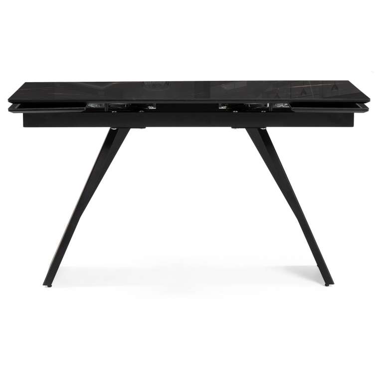 Раздвижной обеденный стол Хорсборо 140х80 черного цвета