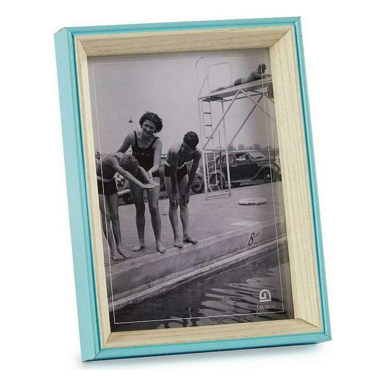 Фоторамка Стеклянный Синий Белый 3 x 20 x 15 cm Деревянный MDF (6 штук)