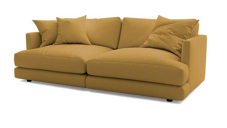 Прямой диван-кровать Ибица желтого цвета