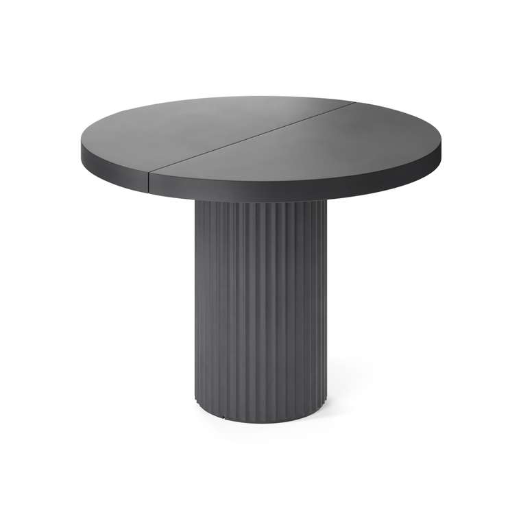 Обеденный стол раздвижной Мейсса черного цвета на ножке