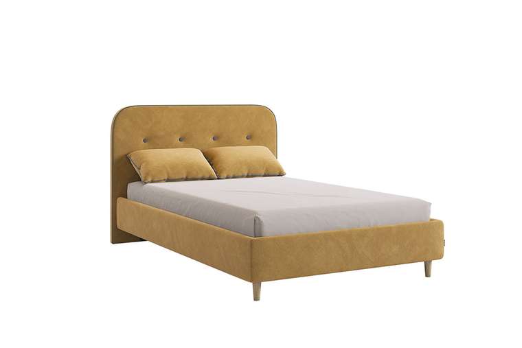 Кровать Лео 120х200 желтого цвета без подъемного механизма