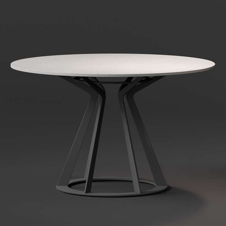 Обеденный стол Mercury цвета светлый бетон на черной опоре