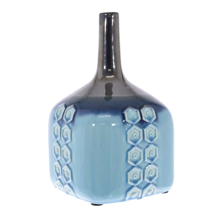 Керамическая ваза сине-голубого цвета