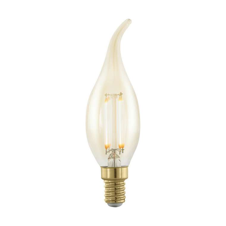 Диммируемая светодиодная лампа филаментная золотая E14 4W 320Lm 1700K желтого цвета