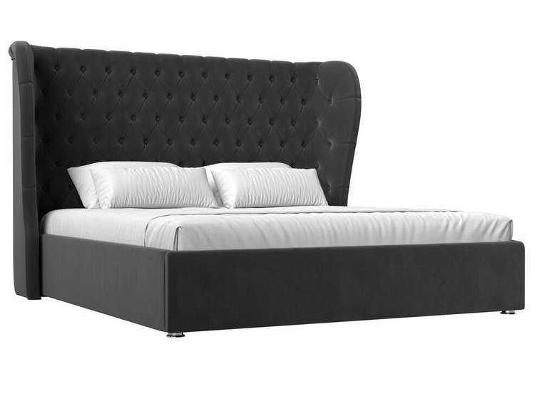 Кровать Далия 200х200 с подъемным механизмом серого цвета