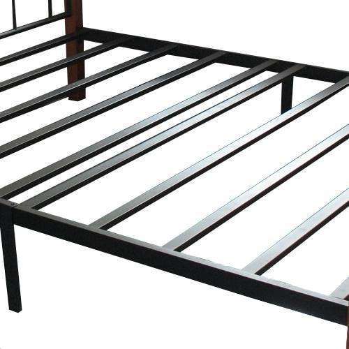 Кровать металлическая 160х200 черно-коричневого цвета