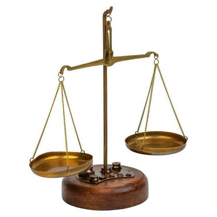 Декоративная фигура Латунь древесина акации Весы 9 x 23 x 9 cm