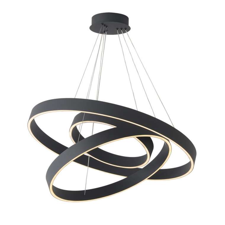 Подвесной светильник светодиодный кольцо с пультом Crystal Lux TRON SP158W LED BLACK