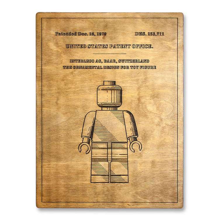Деревянная репродукция патента ANTON ANTON LEGO ИЗ ДЕРЕВА