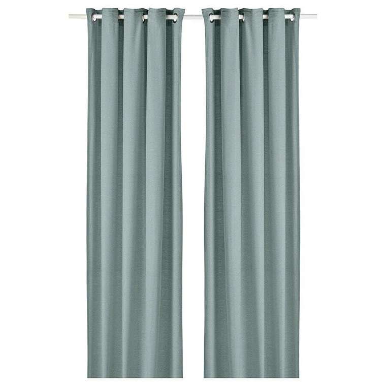 2 шторные панели, голубой, 145х300 см