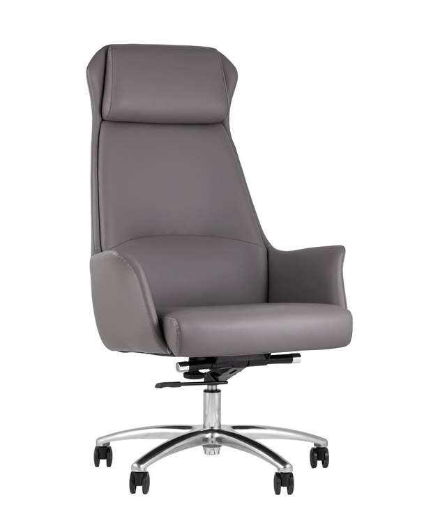 Офисное кресло Top Chairs Viking в обивке из экокожи серого цвета