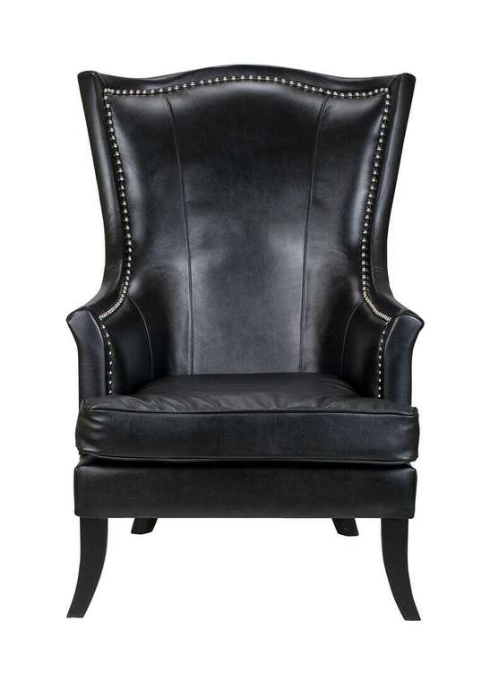 Кресло Chester black leather черного цвета