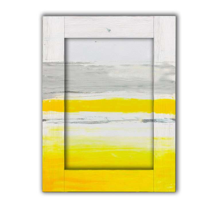 Картина с арт рамой Желтый, белый и серый 60х80 см