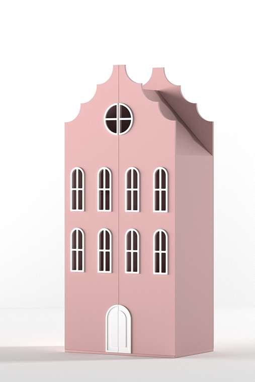 Двойной шкаф-домик Бремен Medium розового цвета