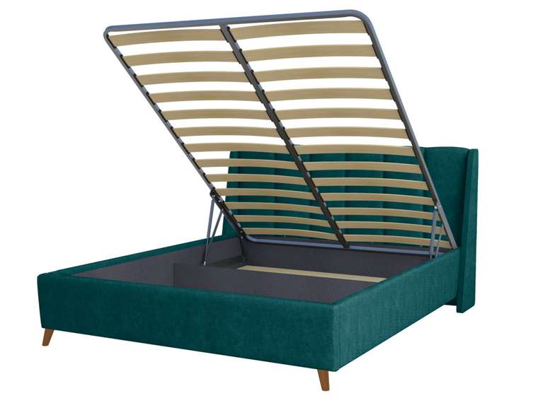 Кровать Skordia 120х200 темно-зеленого цвета с подъемным механизмом