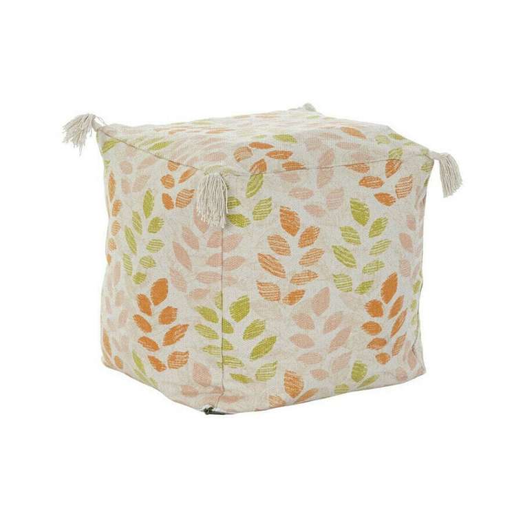Floor cushion DKD Home Decor Бежевый растения Shabby Chic 40 x 40 x 40 см