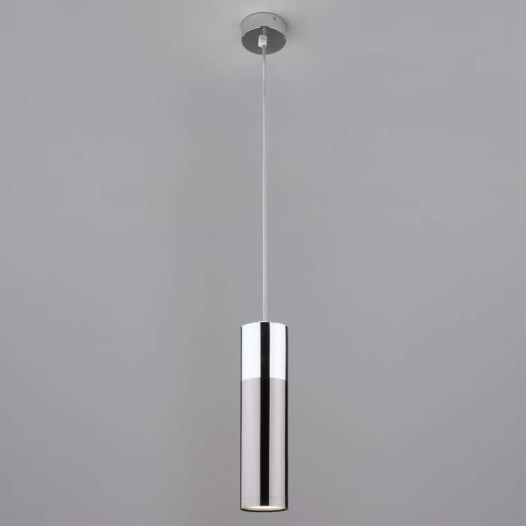 Светодиодный подвесной светильник в стиле лофт 50135/1 LED хром/черный жемчуг Double Topper