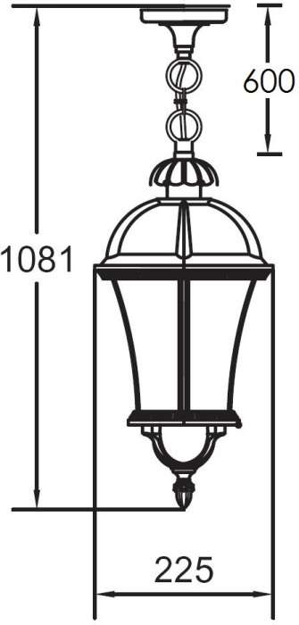 Уличный светильник подвесной IP44 Oasis Light ROMA L 95205L Gw