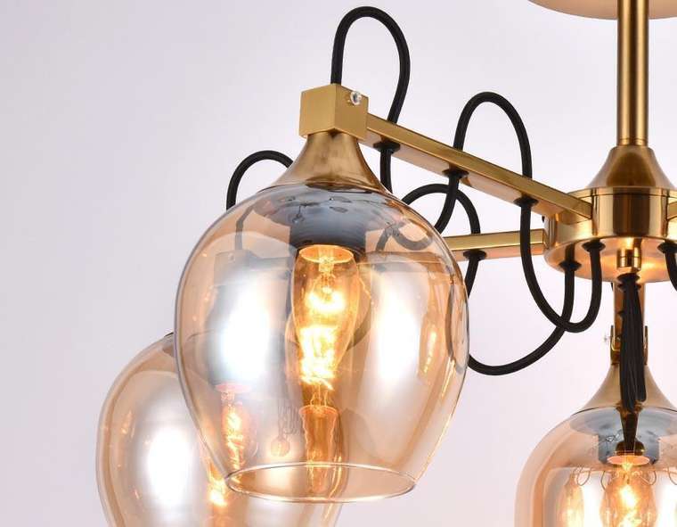 Люстра на штанге Traditional TR9061 (стекло, цвет янтарный)