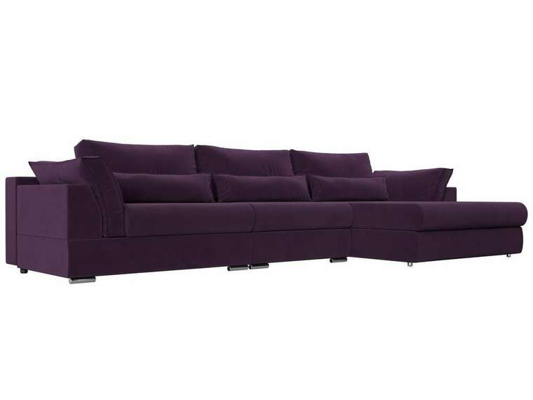 Угловой диван-кровать Пекин Long фиолетового цвета угол правый