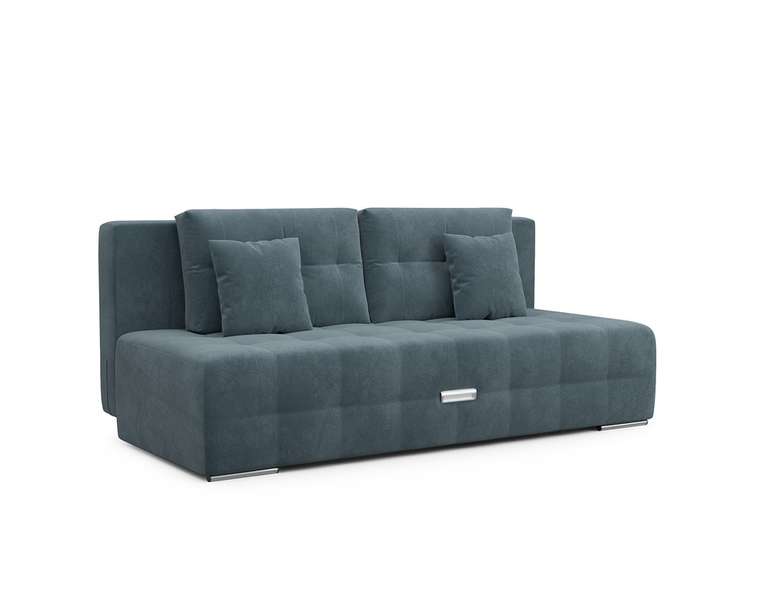 Прямой диван-кровать Марсель 4 серо-синего цвета
