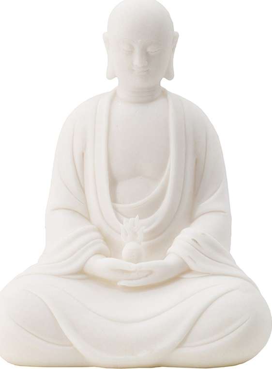 Фигурка из искусственного мрамора Будда белого цвета