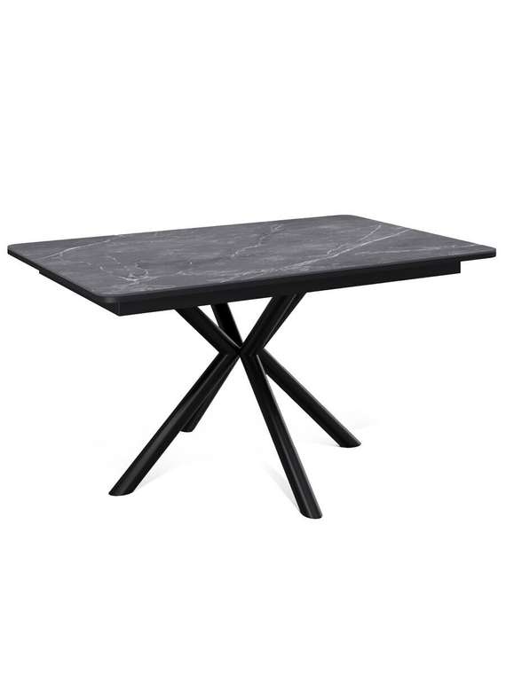 Раздвижной обеденный стол DM1400 черного цвета