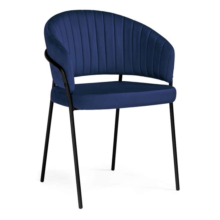 Обеденный стул Лео темно-синего цвета
