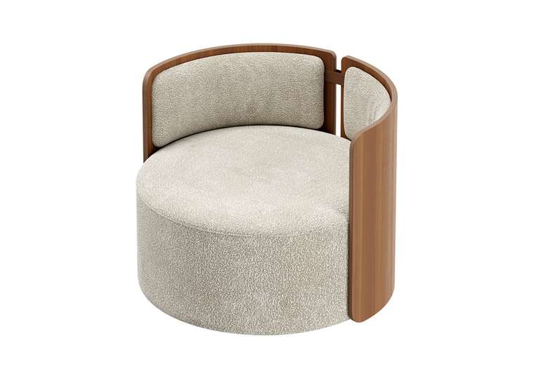 Кресло вращающееся Lagom 80 цвета молочный-орех