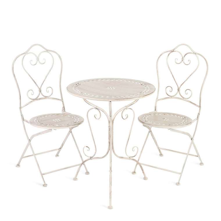 Набор из стола и двух стульев Secret de Maison Monique антично-белого цвета