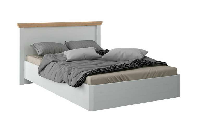 Кровать Магнум 120х200 бело-серого цвета с подъемным механизмом