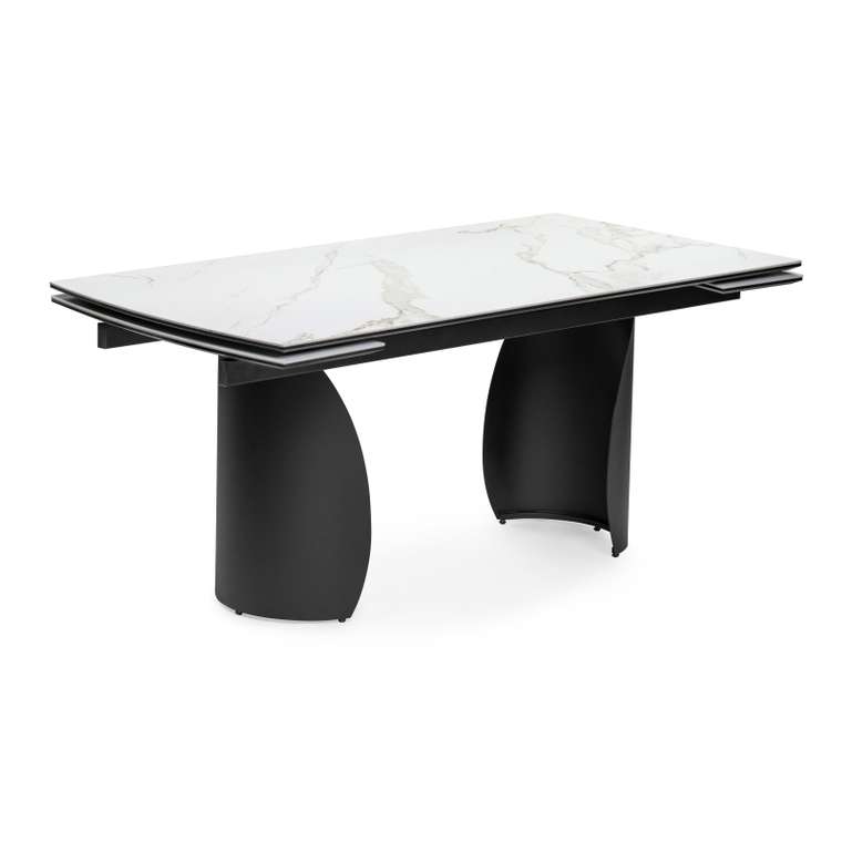 Раздвижной обеденный стол Готланд 180х90 черно-белого цвета