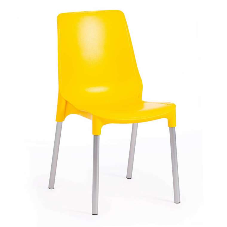 Набор из четырех стульев Genius желтого цвета